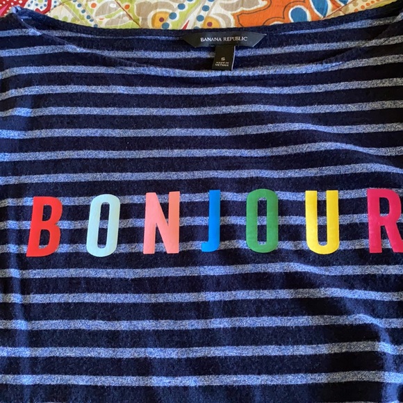 Banana Republic stripe boatneck tee small - Picture 5 of 5